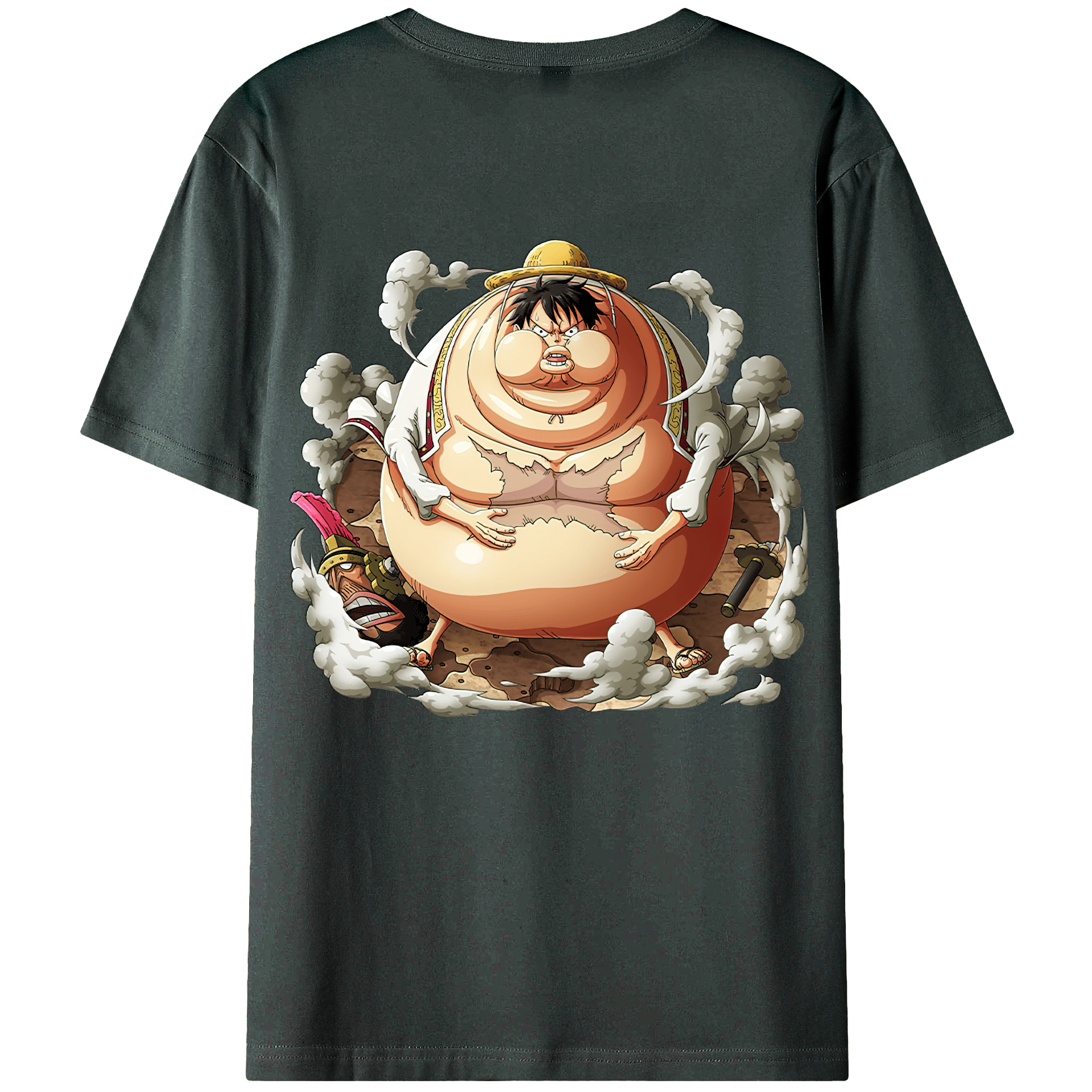 ワンピース モンキー・D・ルフィ ONE PIECE Monkey D. Luffy 綿100％ メンズ半袖Tシャツ（バックプリント） 通気性